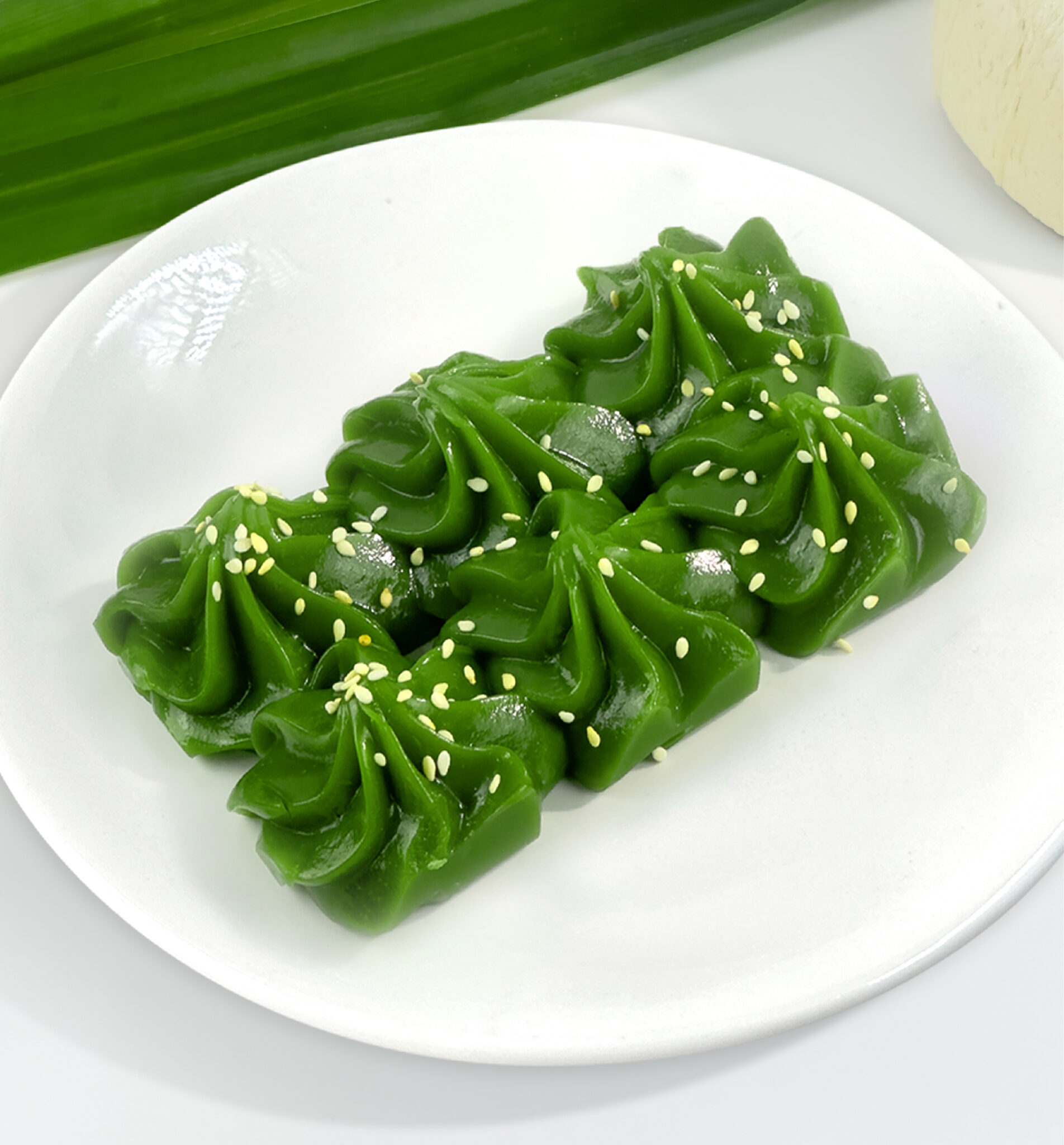 เปียกปูนกะทิ (Piakpoon-Kati) ขนมไทยใบเตยแท้ 100% หยกสด