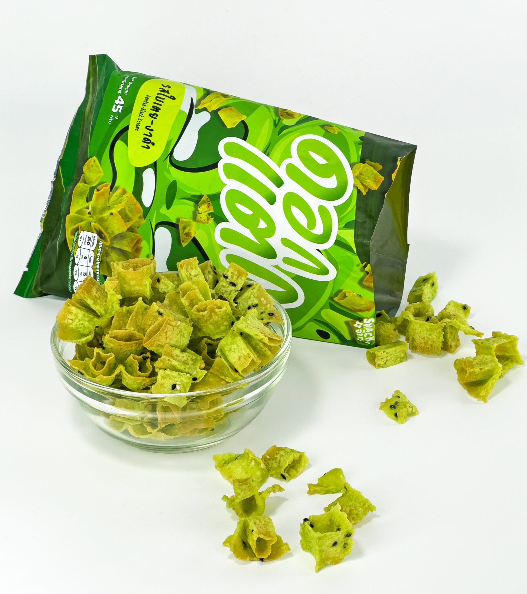 ดอกแตก (Dok-Taek) ขนมไทยใบเตยแท้ 100% หยกสด